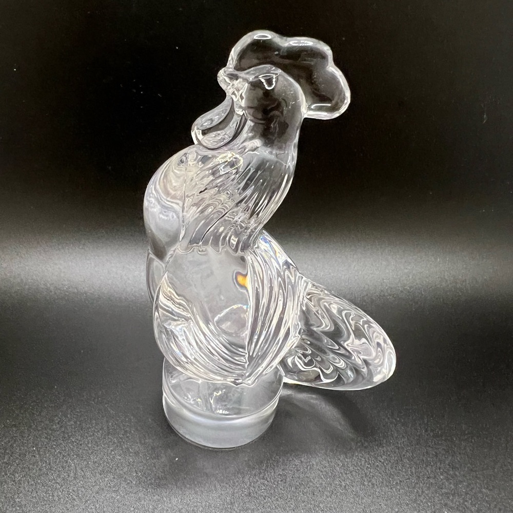 CRISTAL DE SEVRES Crystal Clear Rooster Figurine Sculpture